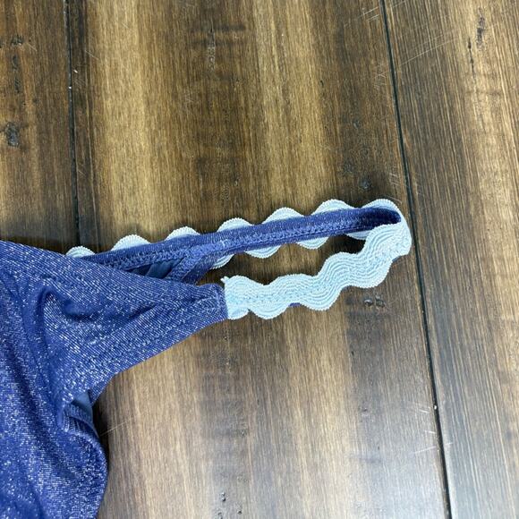 NWT Dazzling Navy & White Scalloped Bikini Bottom size L Preppy Nautical Swim - Picture 8 of 9